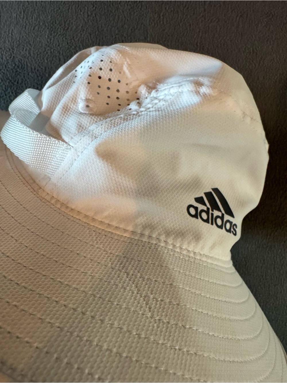 Adidas White & Black Ventilated Bucket Hat